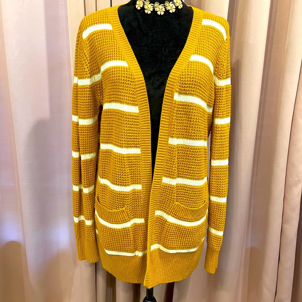 Mustard/White Cardigan